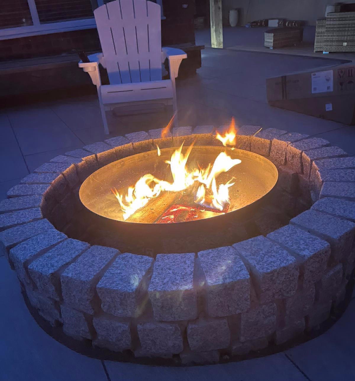 Circular Fire Pit design by Paving The Way